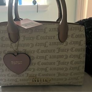 JUICY COUTURE GOTHIC PECAN WHITE PURSE COMES WITH SATCHEL STRAP (READ DES)